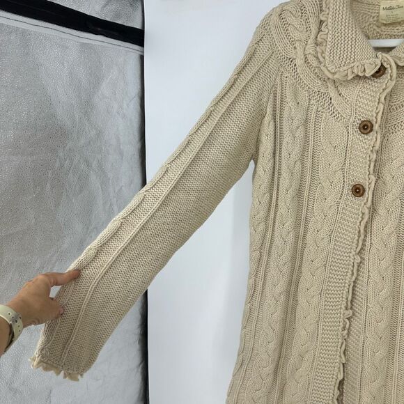 Matilda Jane Large Miso Button Cardigan Sweater Vintage Cottage Fairy Tan Rare - Picture 9 of 12
